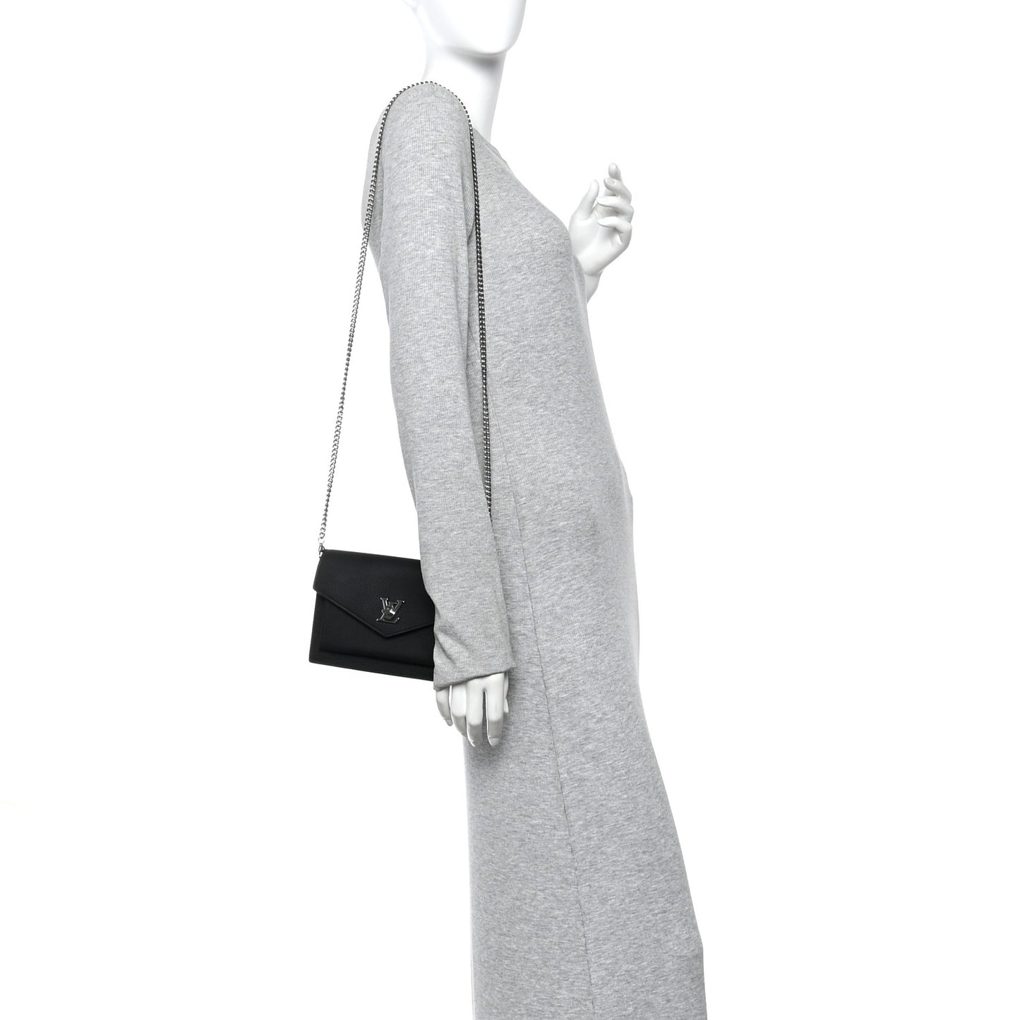 Soft Calfskin My Lockme Chain Pochette Black