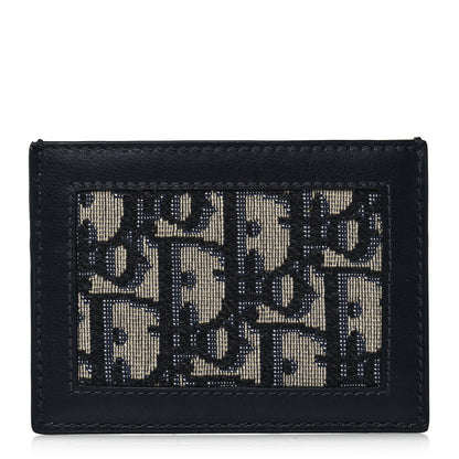 Christian Dior Calfskin Oblique Card Holder Blue 1 of 10