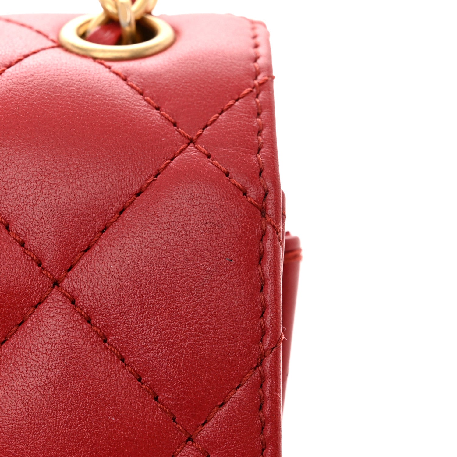 Chanel Calfskin Quilted Medium Triple Flap Red 12 of 17