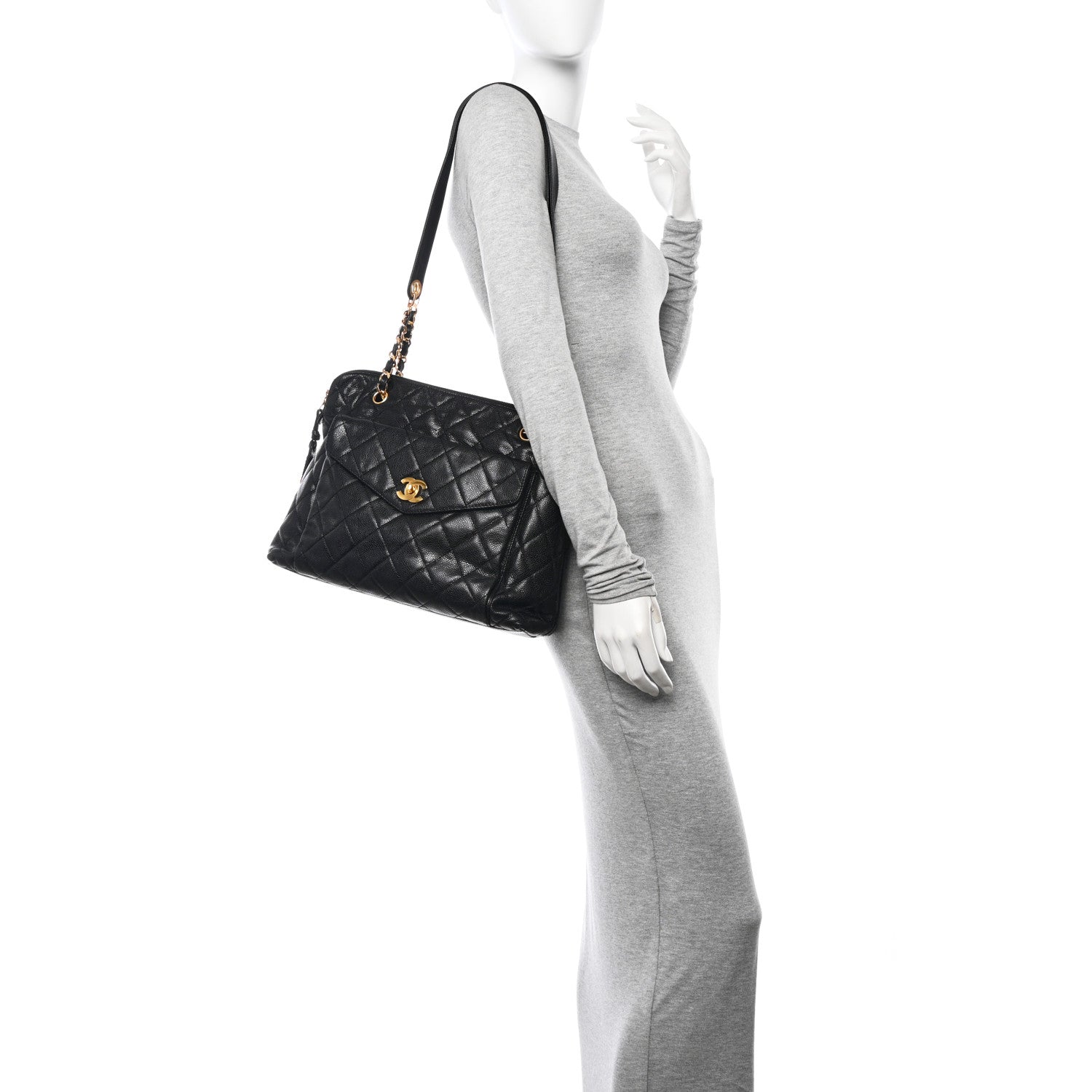 Chanel Caviar Quilted Flap Shoulder Bag Black 2 of 10