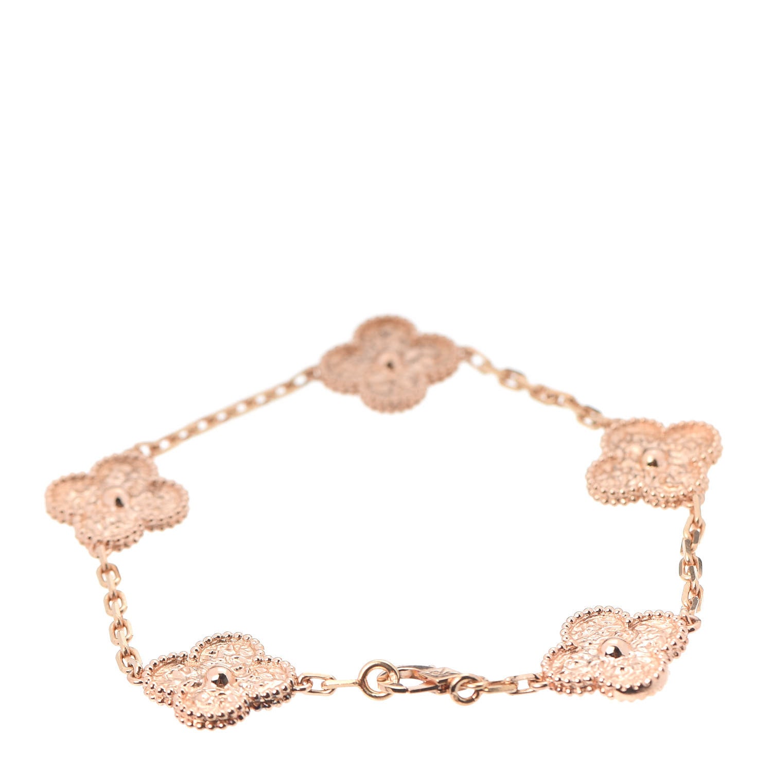 Van Cleef & Arpels 18K Rose Gold 5 Motifs Vintage Alhambra Bracelet 3 of 7