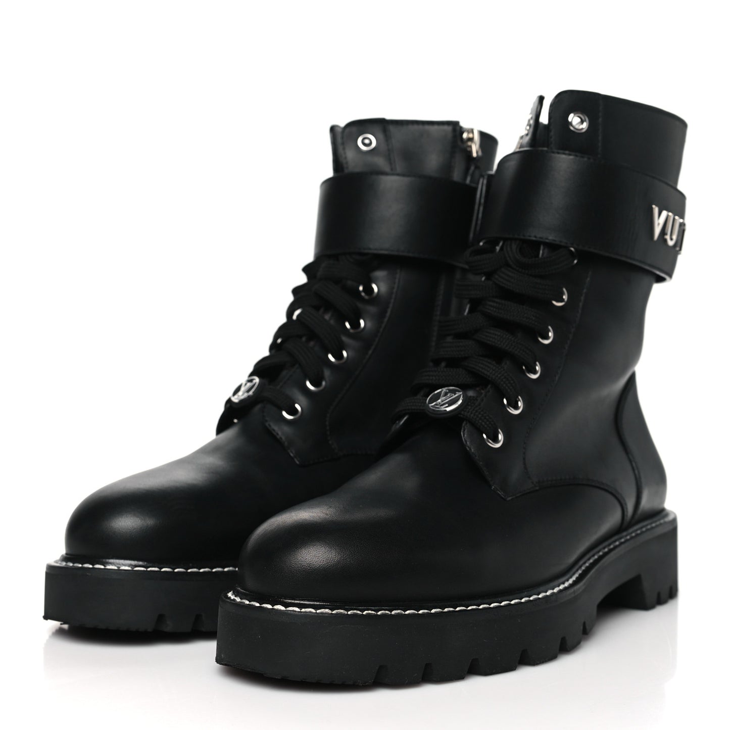 Calfskin Territory Flat Ranger Boots 39 Black