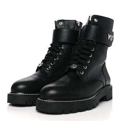 Louis Vuitton Calfskin Territory Flat Ranger Boots 39 Black 3 of 9
