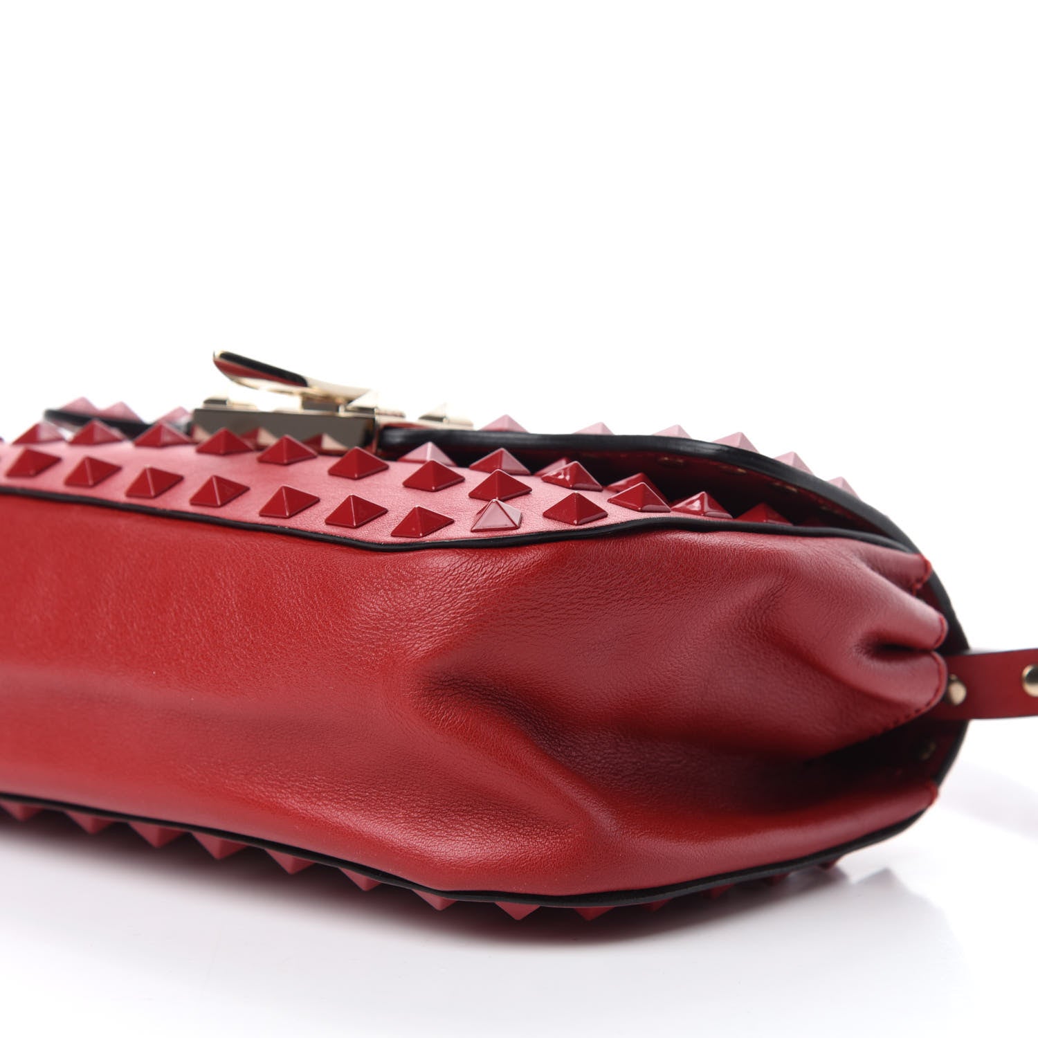 Valentino Garavani Vitello Monochrome Mini Rockstud All Over Flap Saddle Crossbody Bag Rosso Valentino 7 of 10