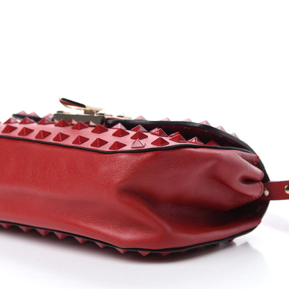 Valentino Garavani Vitello Monochrome Mini Rockstud All Over Flap Saddle Crossbody Bag Rosso Valentino 7 of 10
