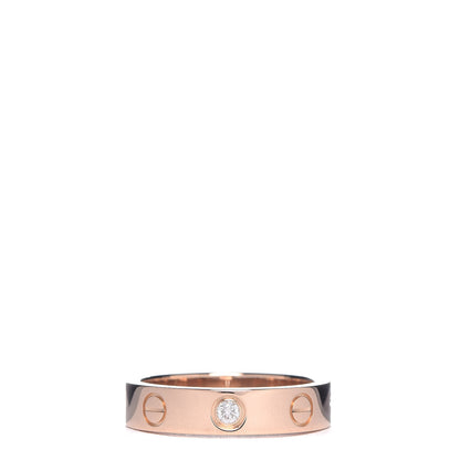 Cartier 18K Pink Gold Diamond 4mm LOVE Wedding Band Ring 47 4 1 of 4