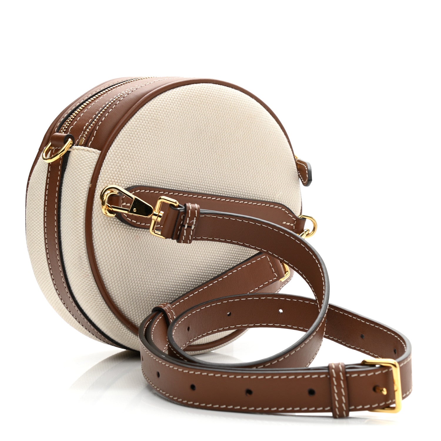 Burberry Canvas Calfskin Louise Bag Natural 3 of 11