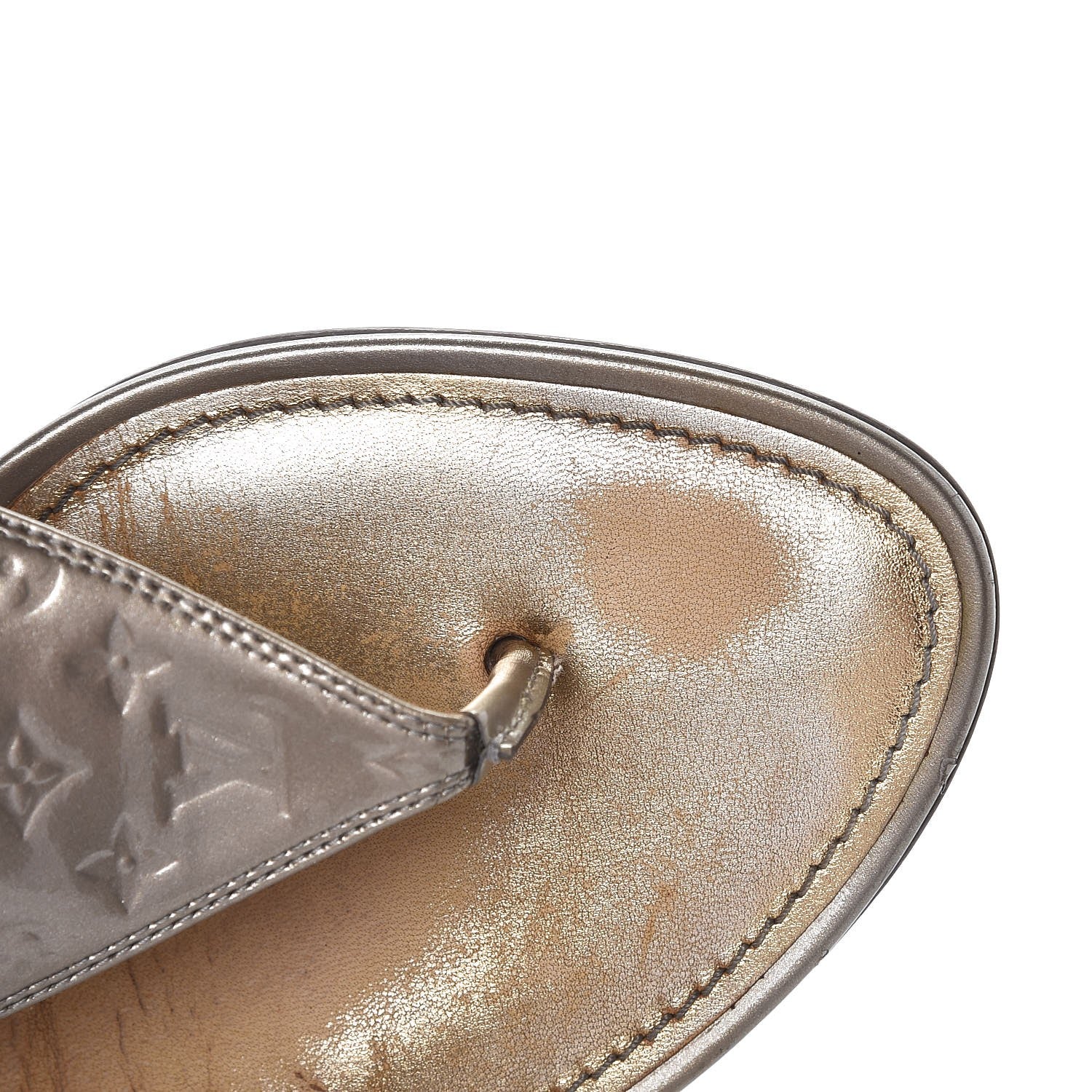 Louis Vuitton Vernis No Doubt Thong Sandals 39 Gris Art Deco 11 of 13