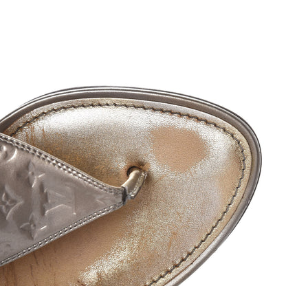 Louis Vuitton Vernis No Doubt Thong Sandals 39 Gris Art Deco 11 of 13