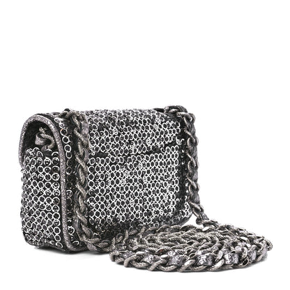 Chanel Sequin Micro Flap Dark Silver 3 of 13