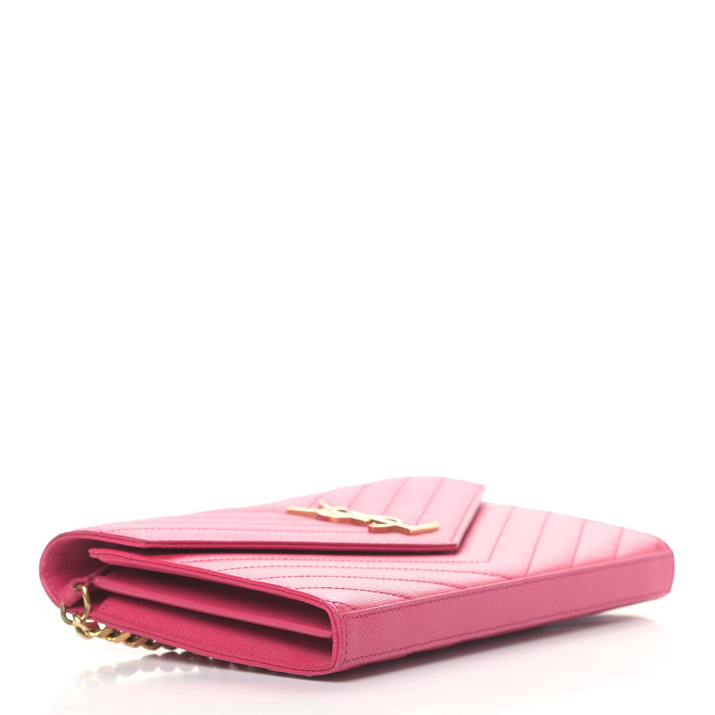 Grain De Poudre Matelasse Chevron Monogram Chain Wallet Bubblegum