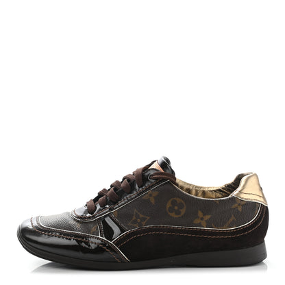 Louis Vuitton Suede Patent Monogram Speeding Sneakers 36.5 1 of 14
