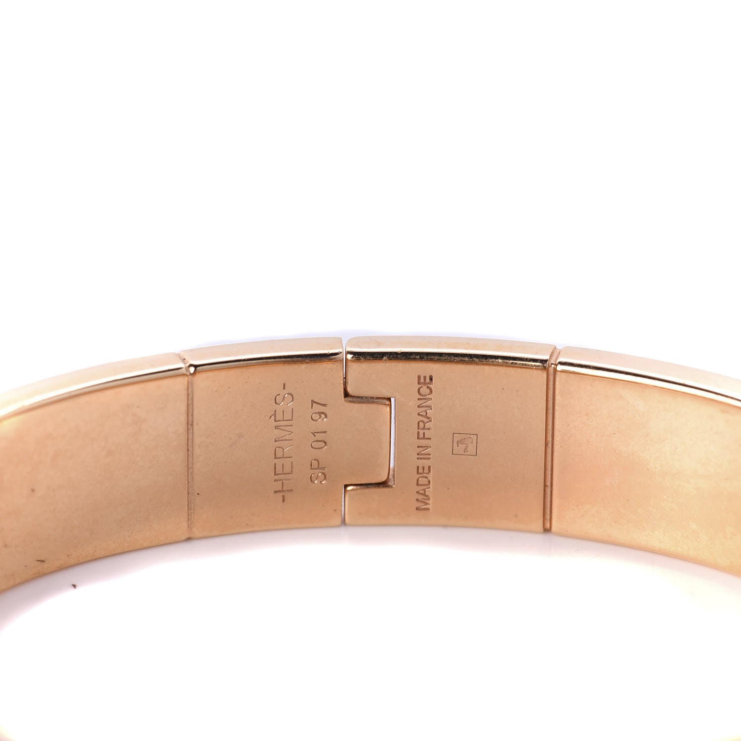 Hermes Enamel Charniere Uni Narrow Hinged Bracelet S Marron Glace 4 of 5