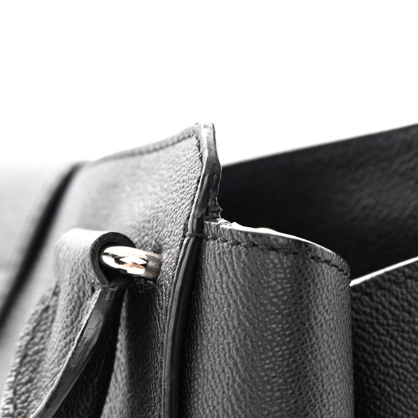 Soft Grain Calfskin Medium Buckle Tote Black