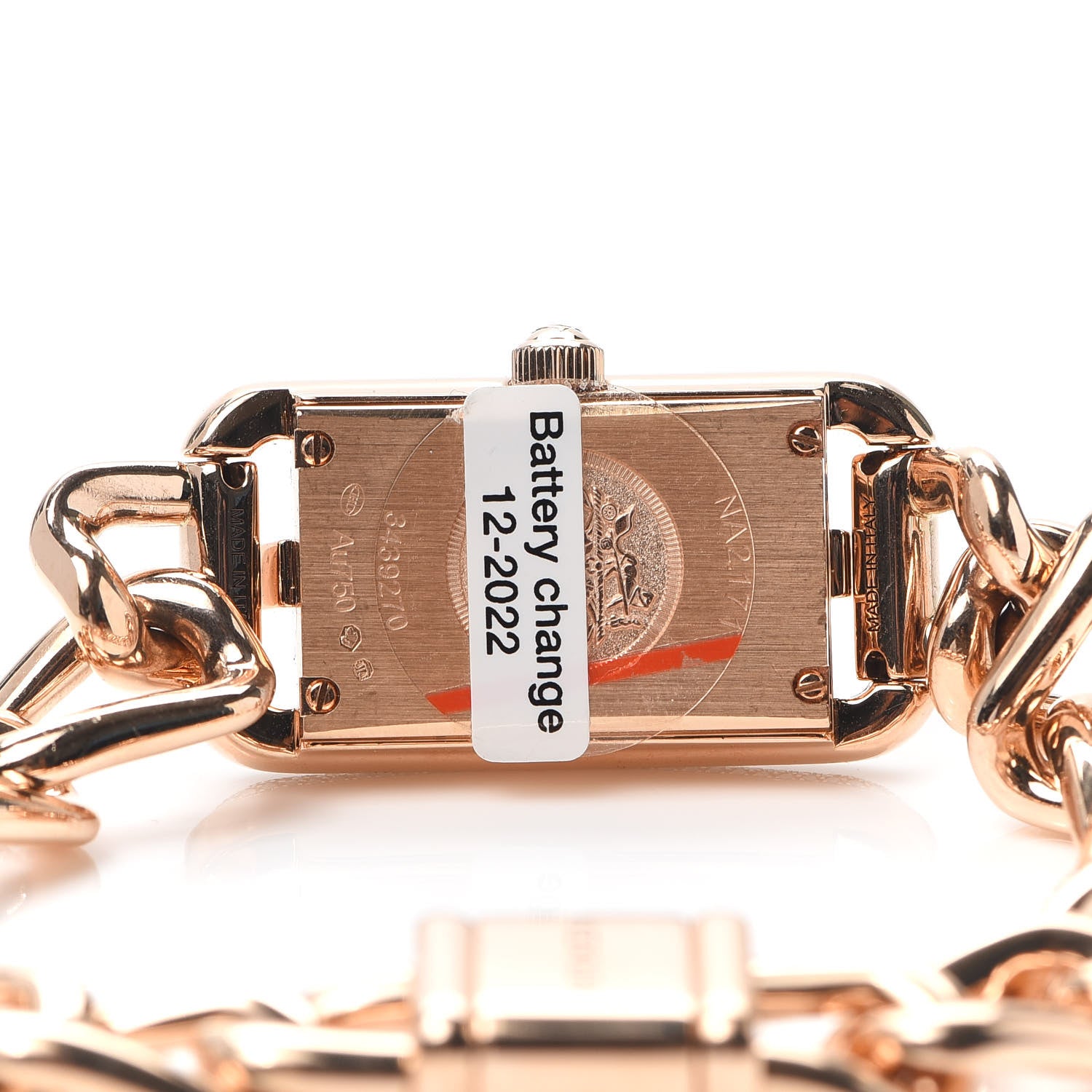 Hermes 18K Rose Gold Diamond Mother of Pearl 17mm Nantucket Quartz Watch 4 of 6