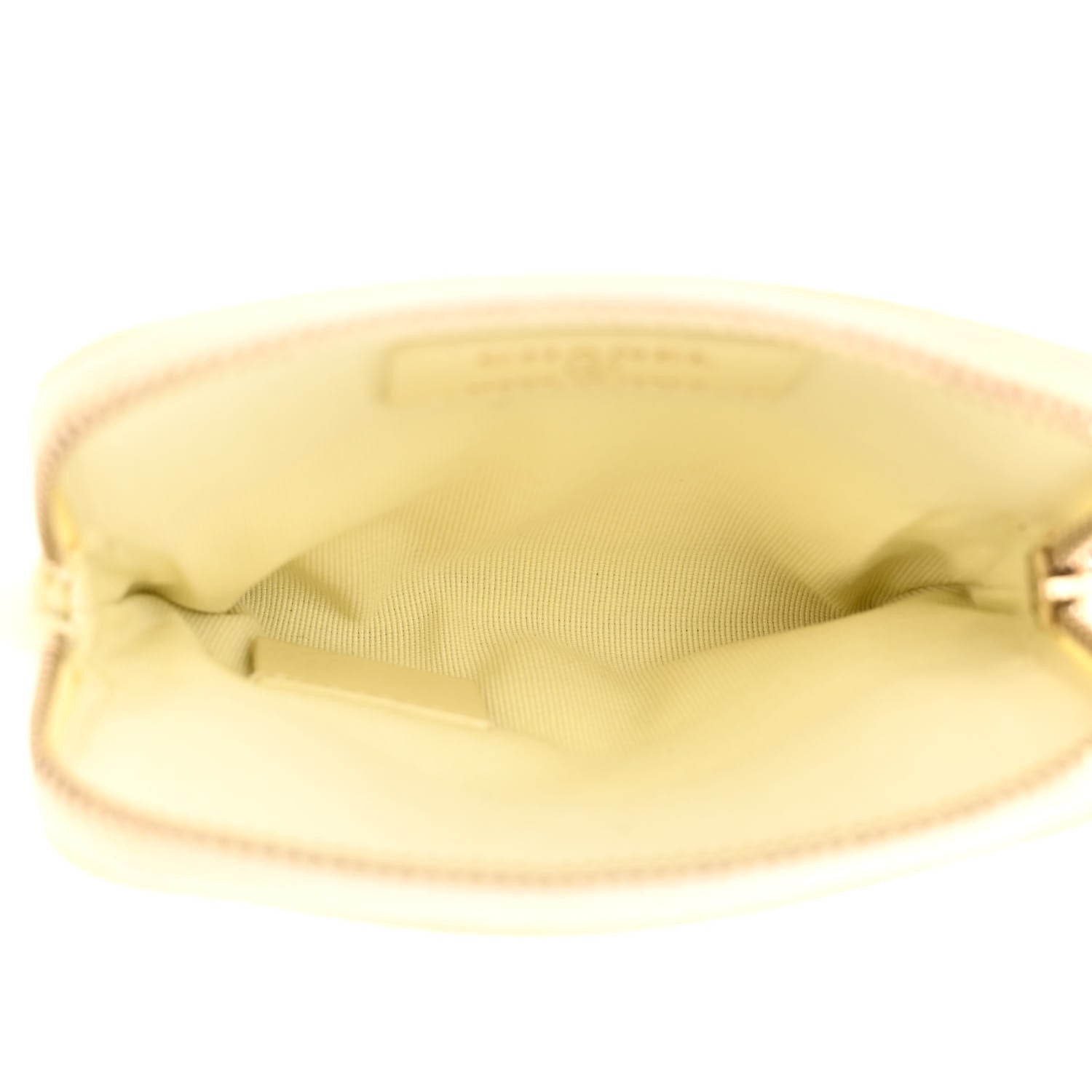Chanel Caviar Quilted Zip Card Holder Wallet Light Yellow 5 of 12