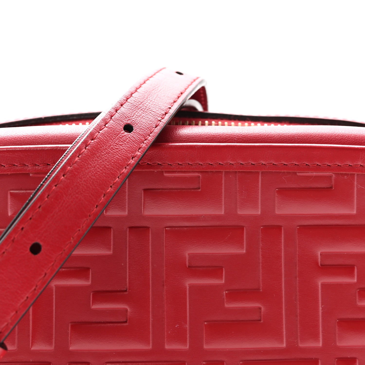 Fendi Vitello Century FF 1974 Embossed Mini Camera Case Fragola 8 of 10