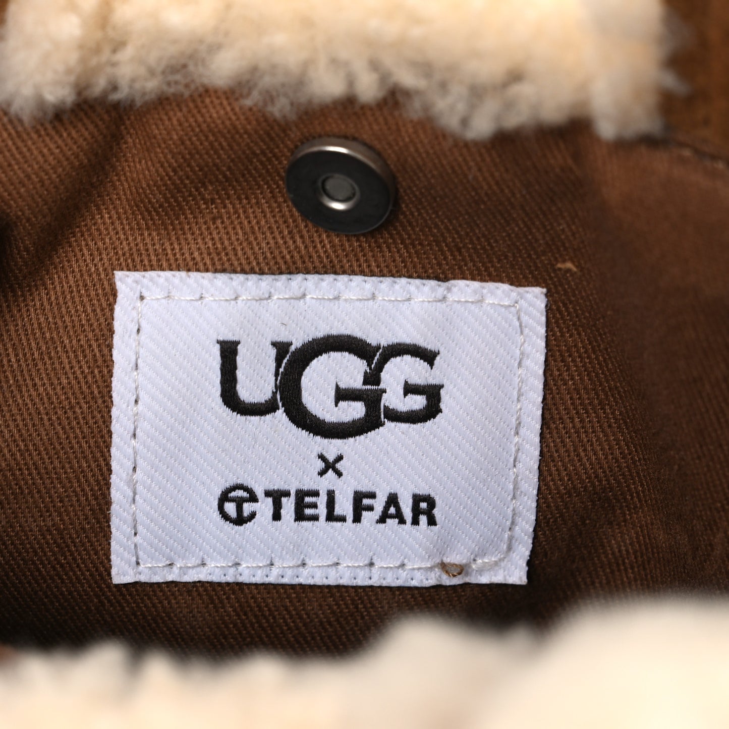 X UGG Suede shearling Small Shopping Bag Chestnut