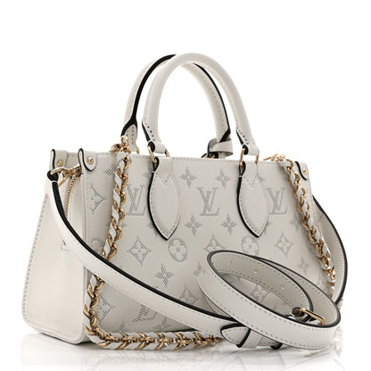 Louis Vuitton Calfskin Embossed Monogram OnTheGo East West White 3 of 10