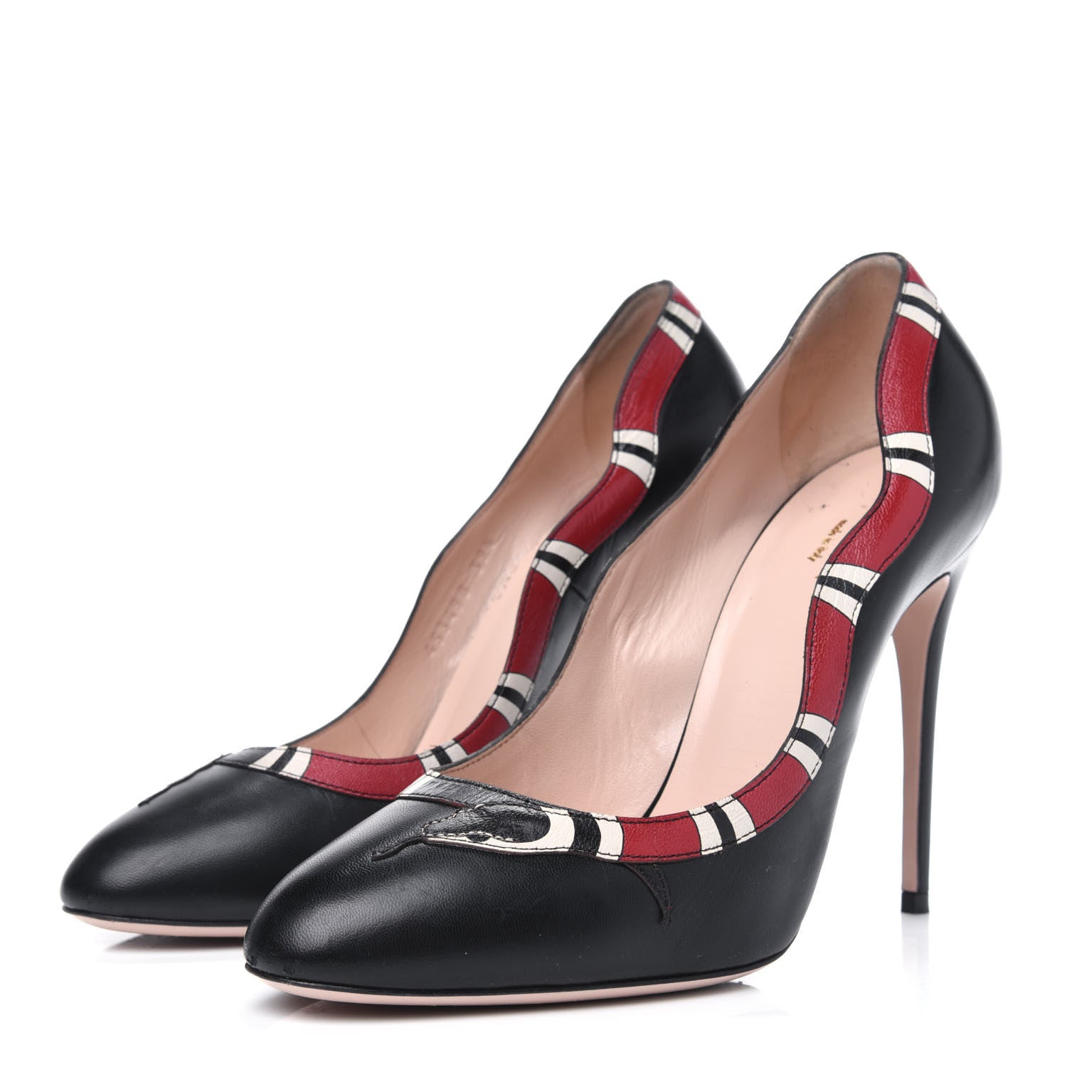 Gucci Malaga Kid Kingsnake Pumps 39.5 Black 3 of 16
