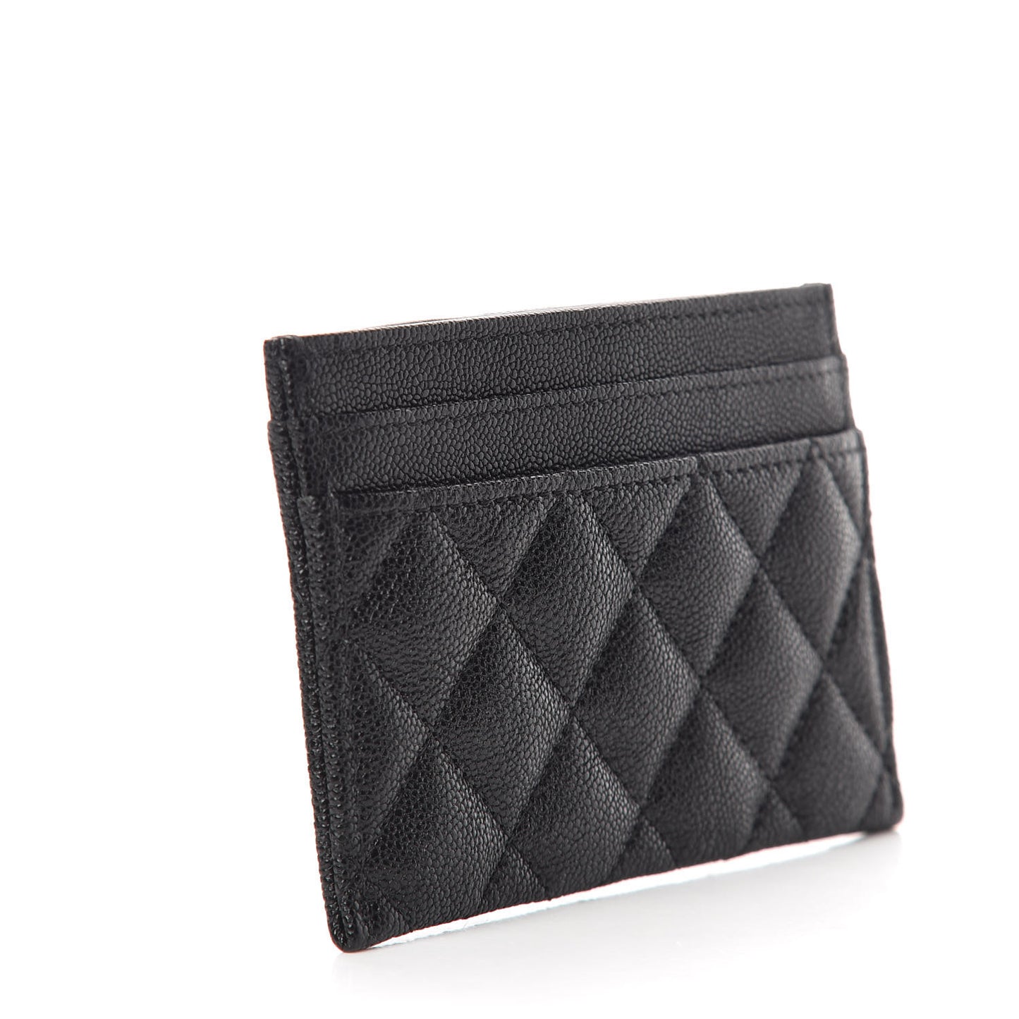 Caviar Quilted Boy Card Holder Black