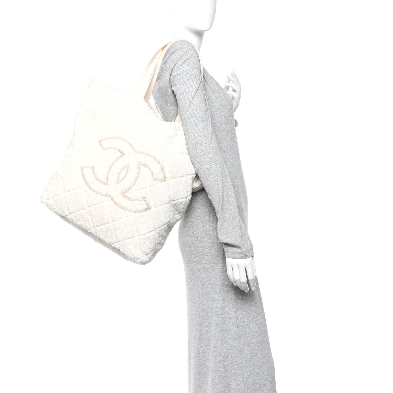 Chanel Terry Cotton CC Beach Tote Towel Set Ivory 2 of 11