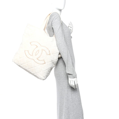 Chanel Terry Cotton CC Beach Tote Towel Set Ivory 2 of 11