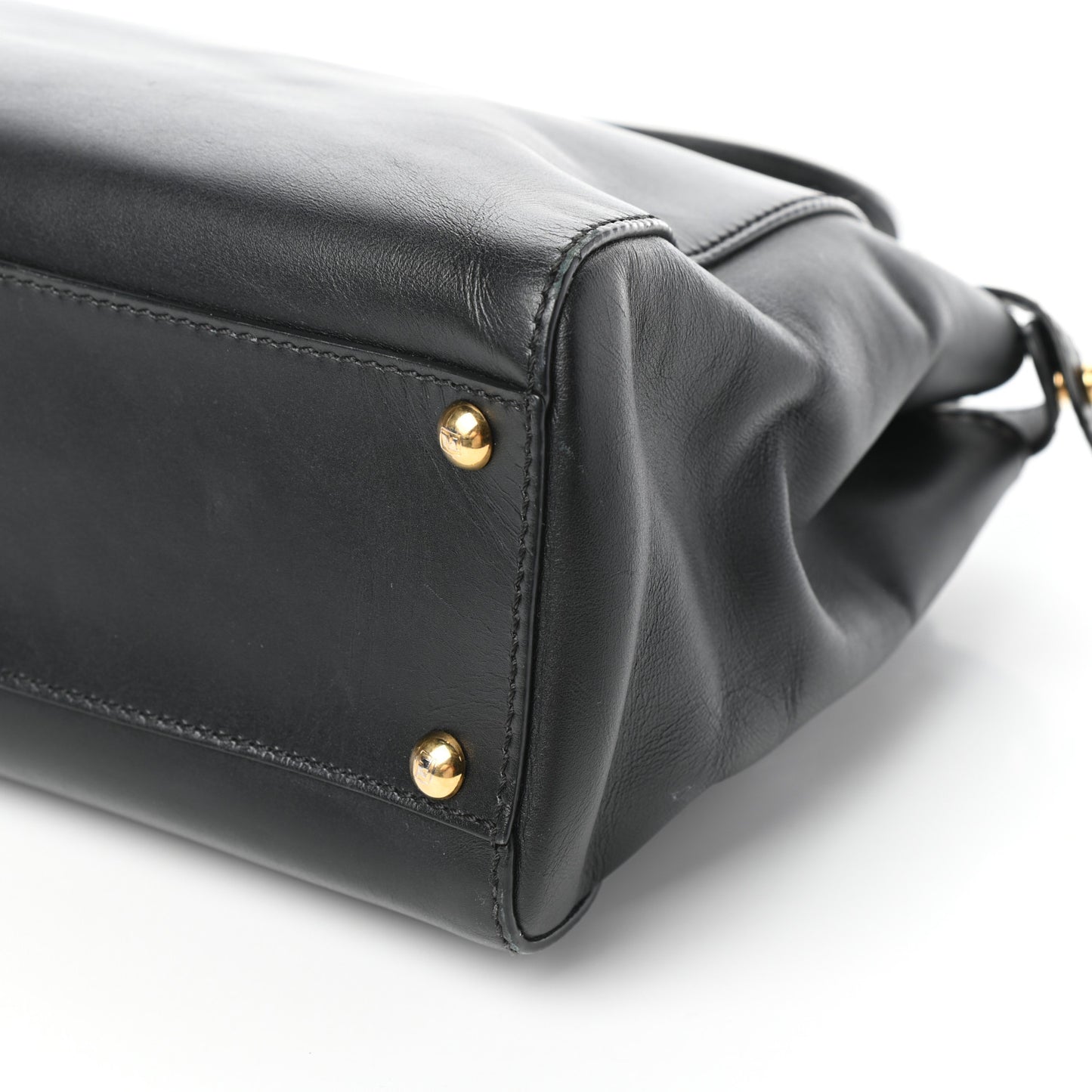 Vitello Morgan Shiny Nappa Medium Peekaboo Iconic Satchel Black