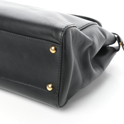 Fendi Vitello Morgan Shiny Nappa Medium Peekaboo Iconic Satchel Black 10 of 10