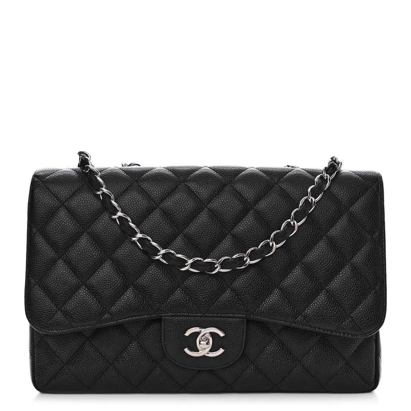 Caviar Quilted Jumbo Single Flap Black