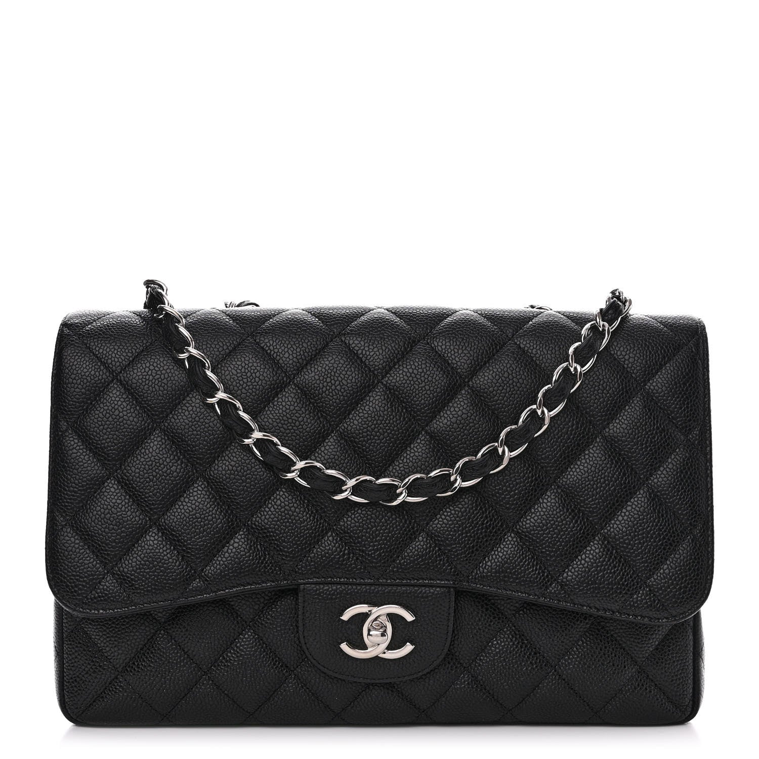 Chanel Caviar Quilted Jumbo Single Flap Black 1 of 10
