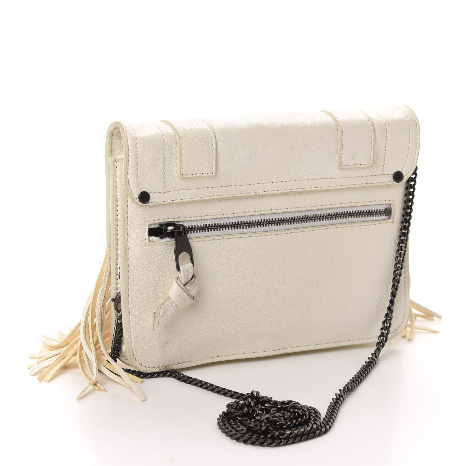 Proenza Schouler Lambskin Fringe PS1 Chain Wallet White 2 of 11