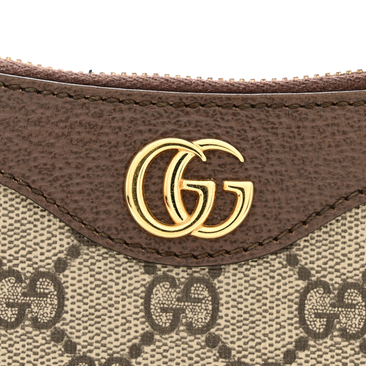 GG Supreme Monogram Textured Dollar Calfskin Web Small Ophidia GG Handbag Beige Ebony New Acero