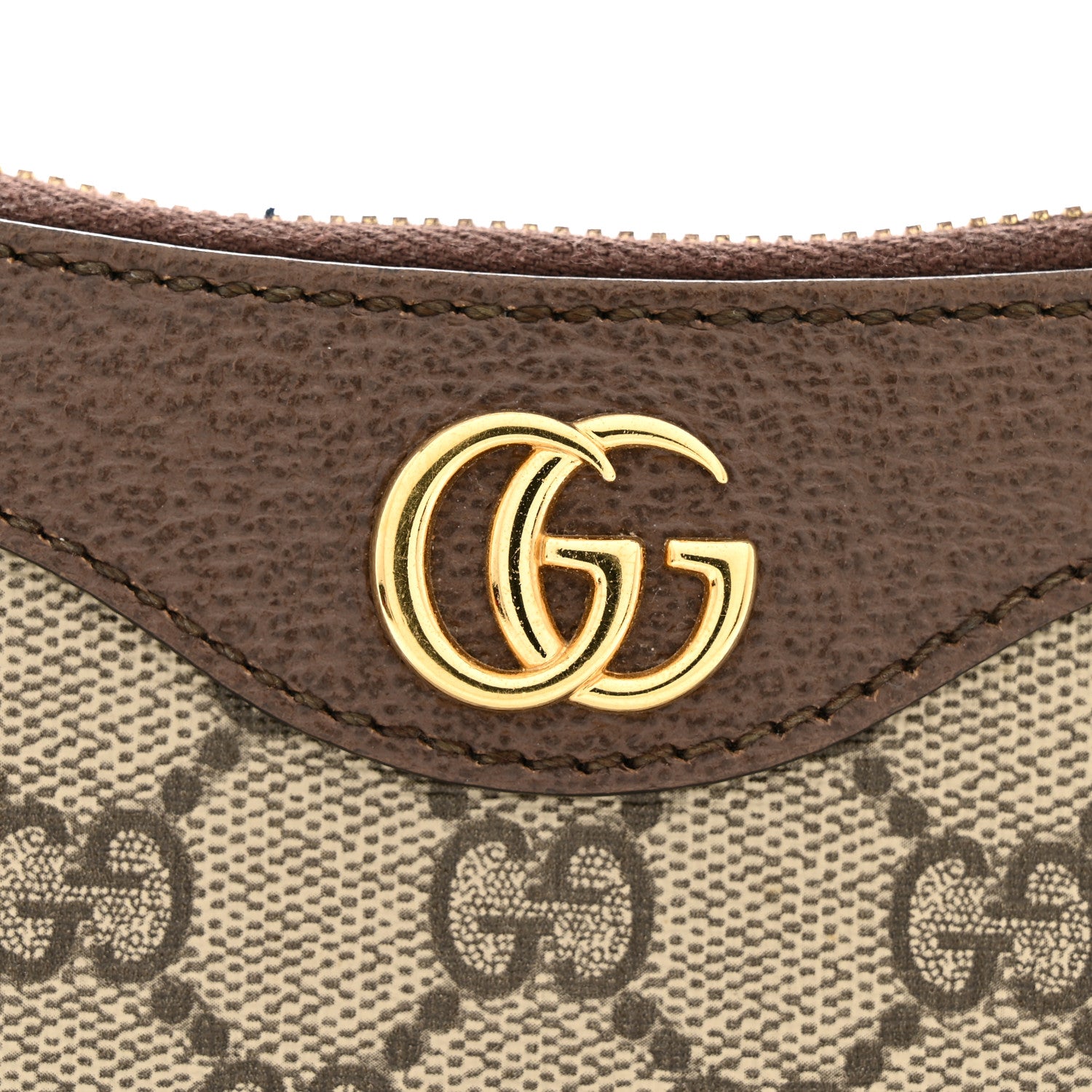Gucci GG Supreme Monogram Textured Dollar Calfskin Web Small Ophidia GG Handbag Beige Ebony New Acero 12 of 13