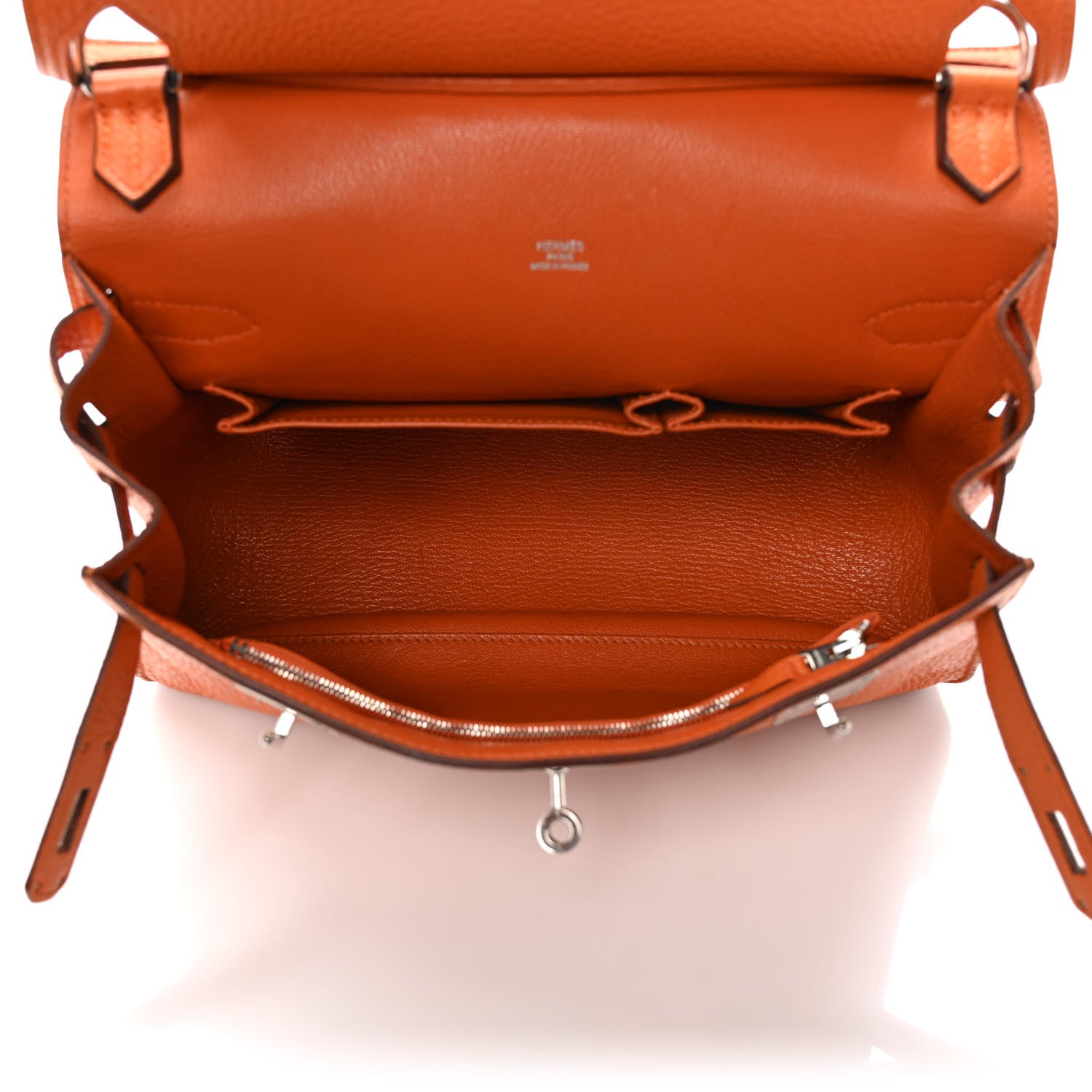 Hermes Taurillon Clemence Jypsiere 28 Orange 5 of 10