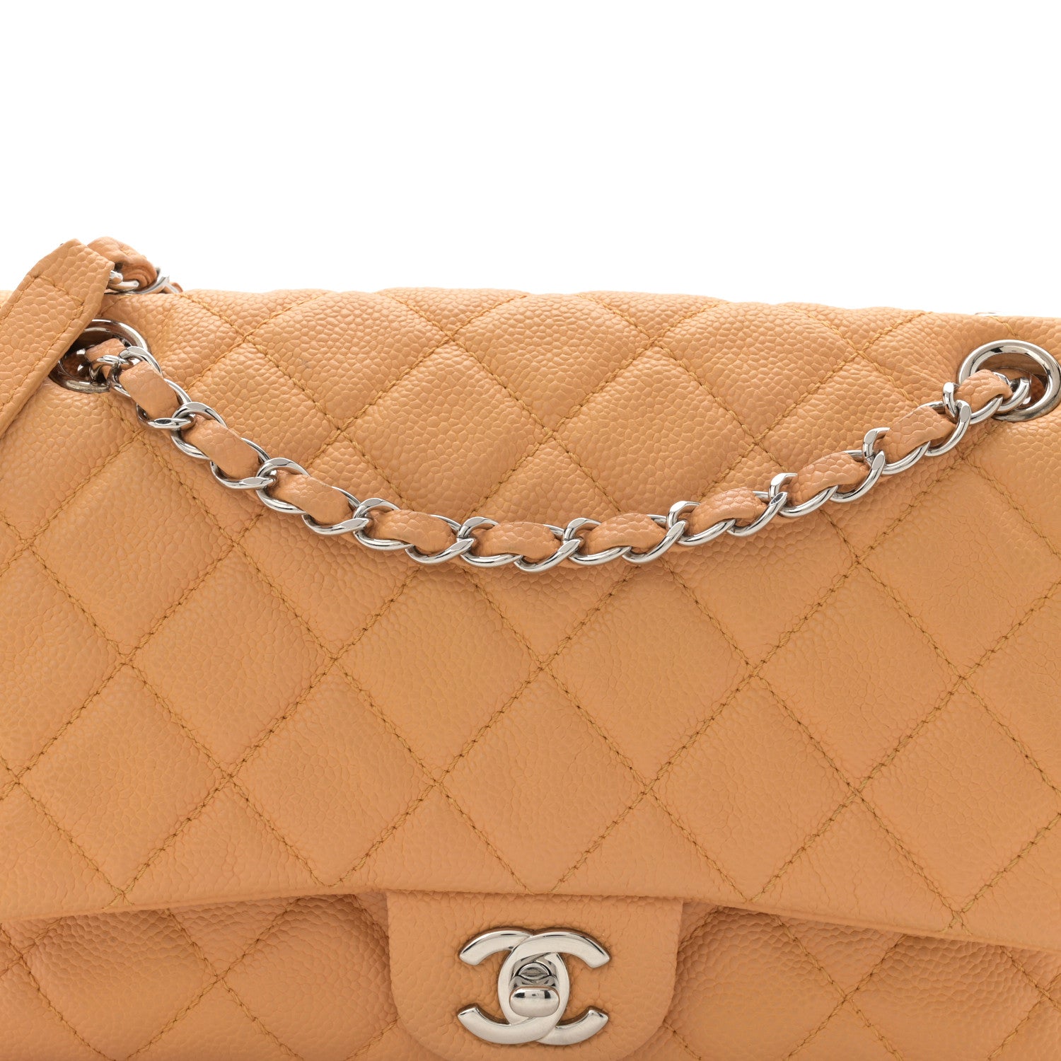 Chanel Caviar Quilted Medium Casual Journey Flap Dark Beige 8 of 10