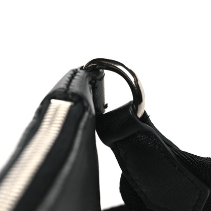 Jimmy Choo Calfskin Logo Embossed Half Moon Shoulder Bag Black 9 of 9