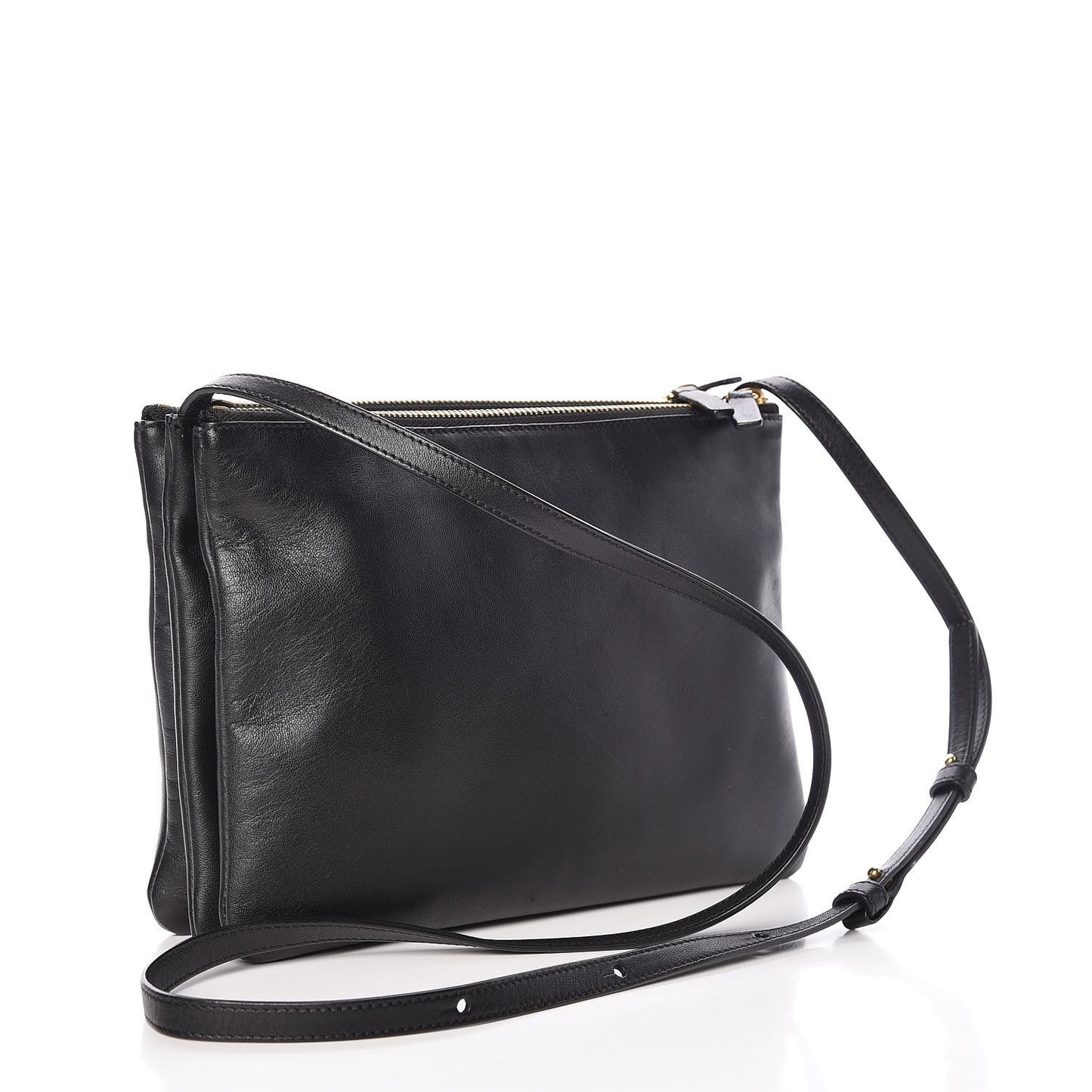 Lambskin Large Trio Crossbody Bag Black