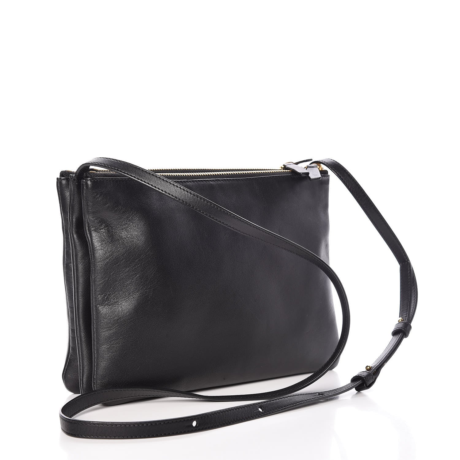 Celine Lambskin Large Trio Crossbody Bag Black 3 of 12