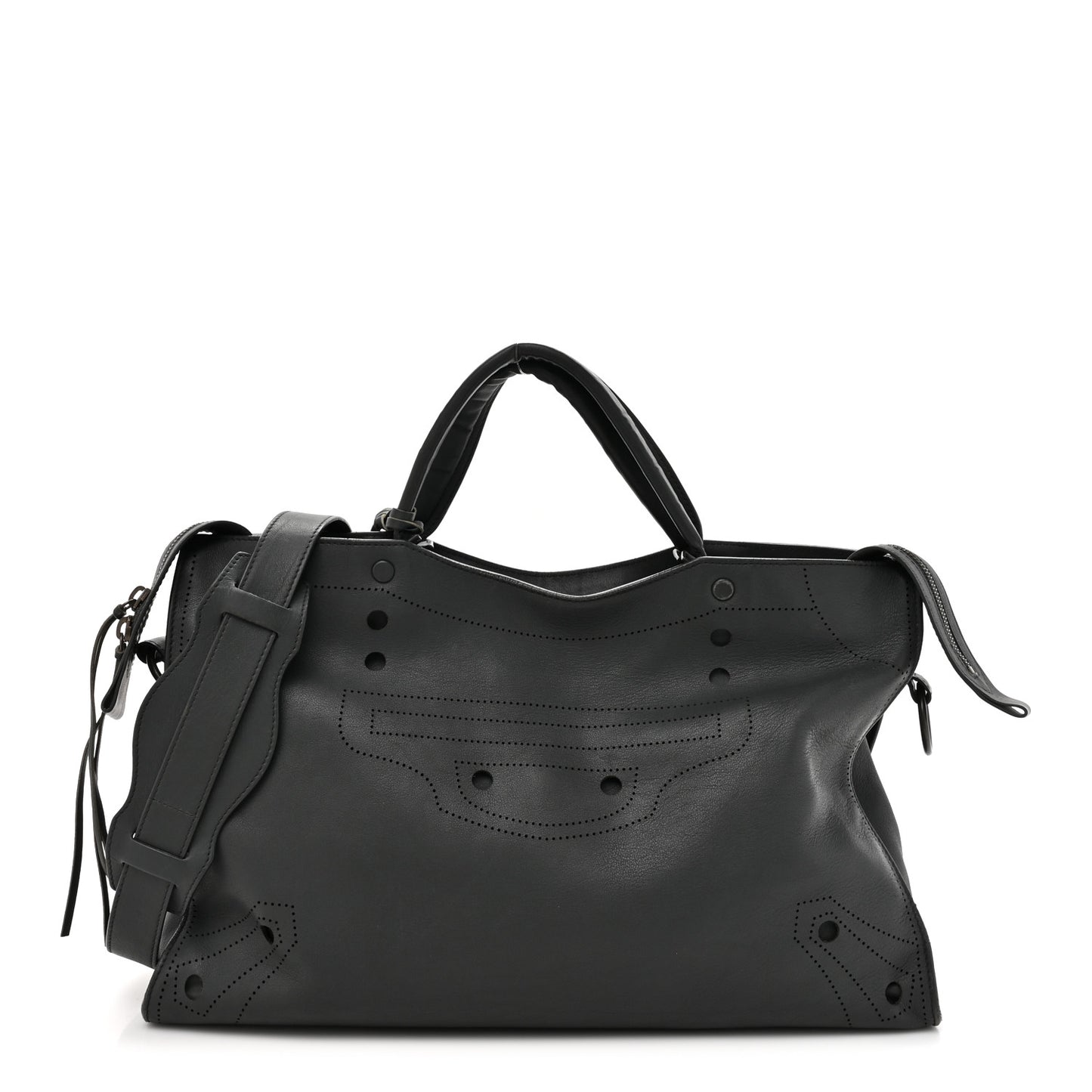 Veau Soyeux Perforated Blackout Hardware City Gris Fossile