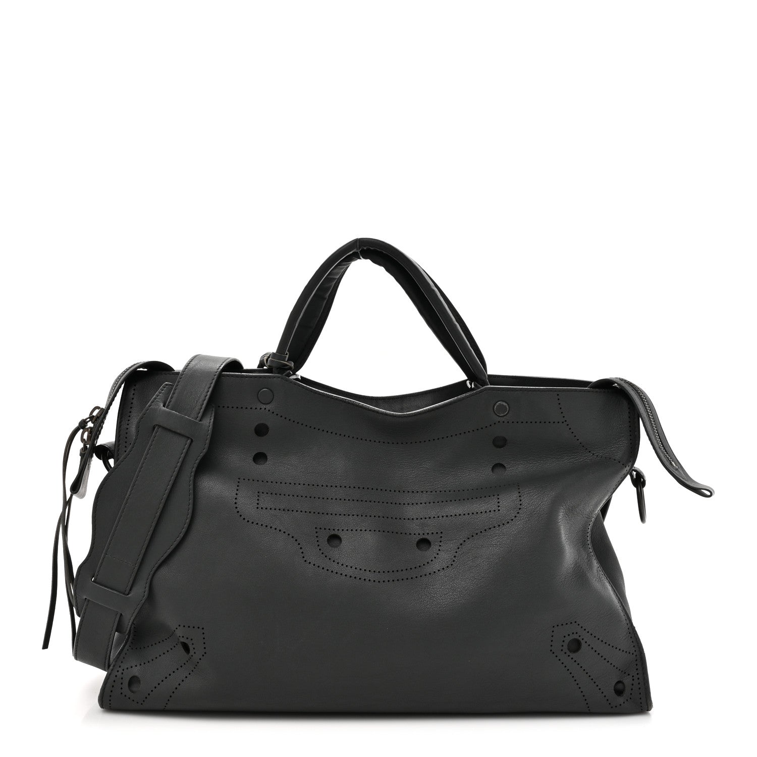 Balenciaga Veau Soyeux Perforated Blackout Hardware City Gris Fossile 1 of 17