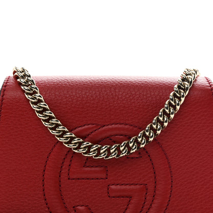 Gucci Pebbled Calfskin Small Soho Flap Crossbody Red 8 of 10