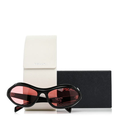 Prada Acetate Oval Sunglasses SPR A20 Black 9 of 9