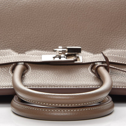 Hermes Taurillon Clemence Birkin 35 Etoupe 26 of 30