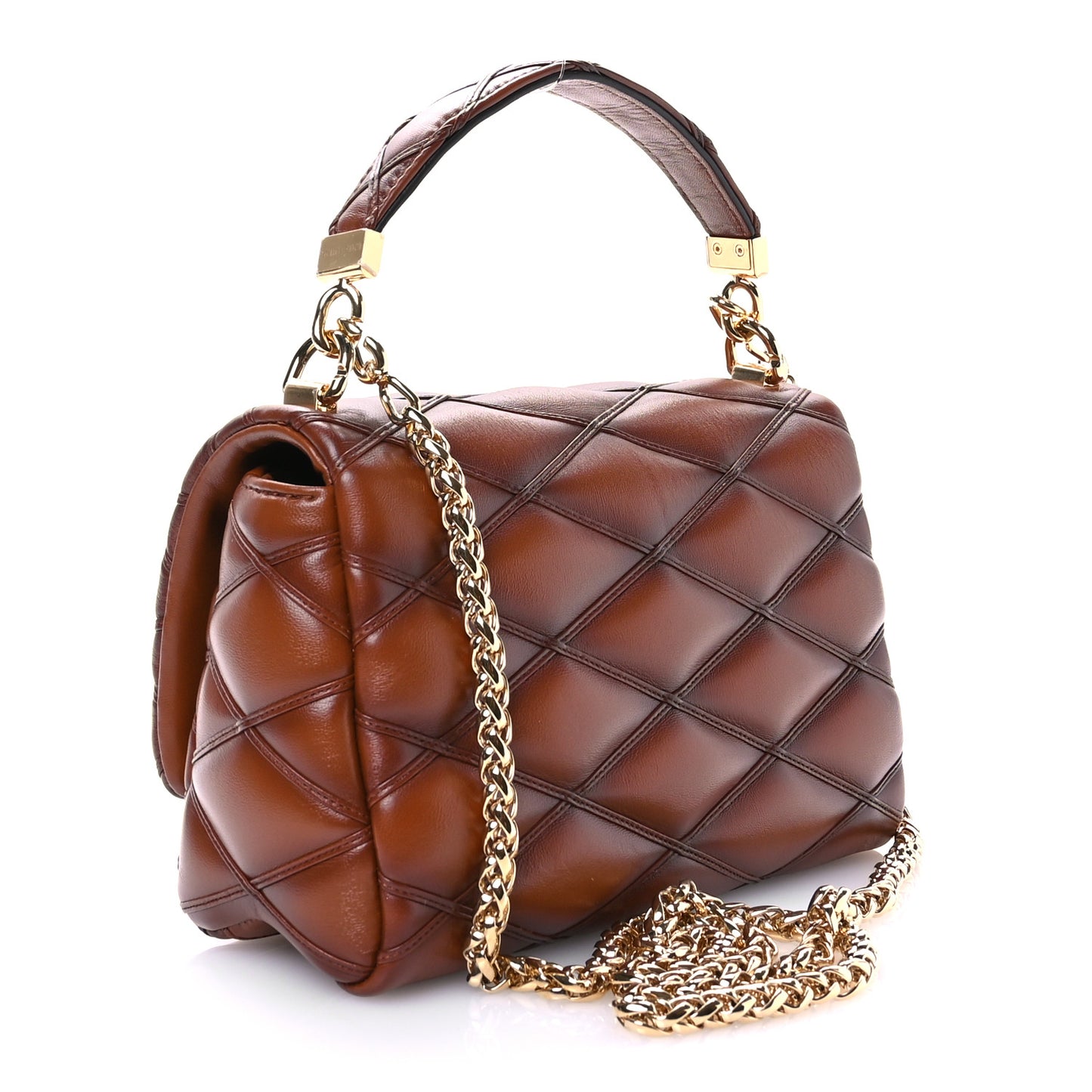 Lambskin Malletage Top Handle GO-14 MM Tan