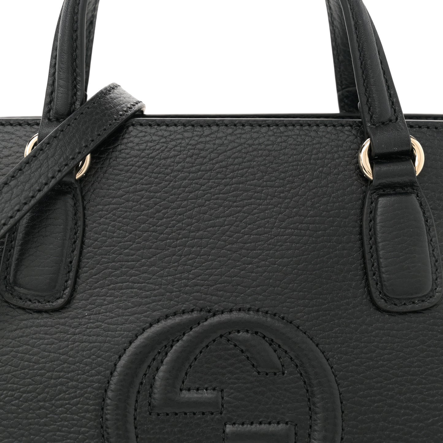 Dollar Calfskin Medium Soho Top Handle Satchel Black