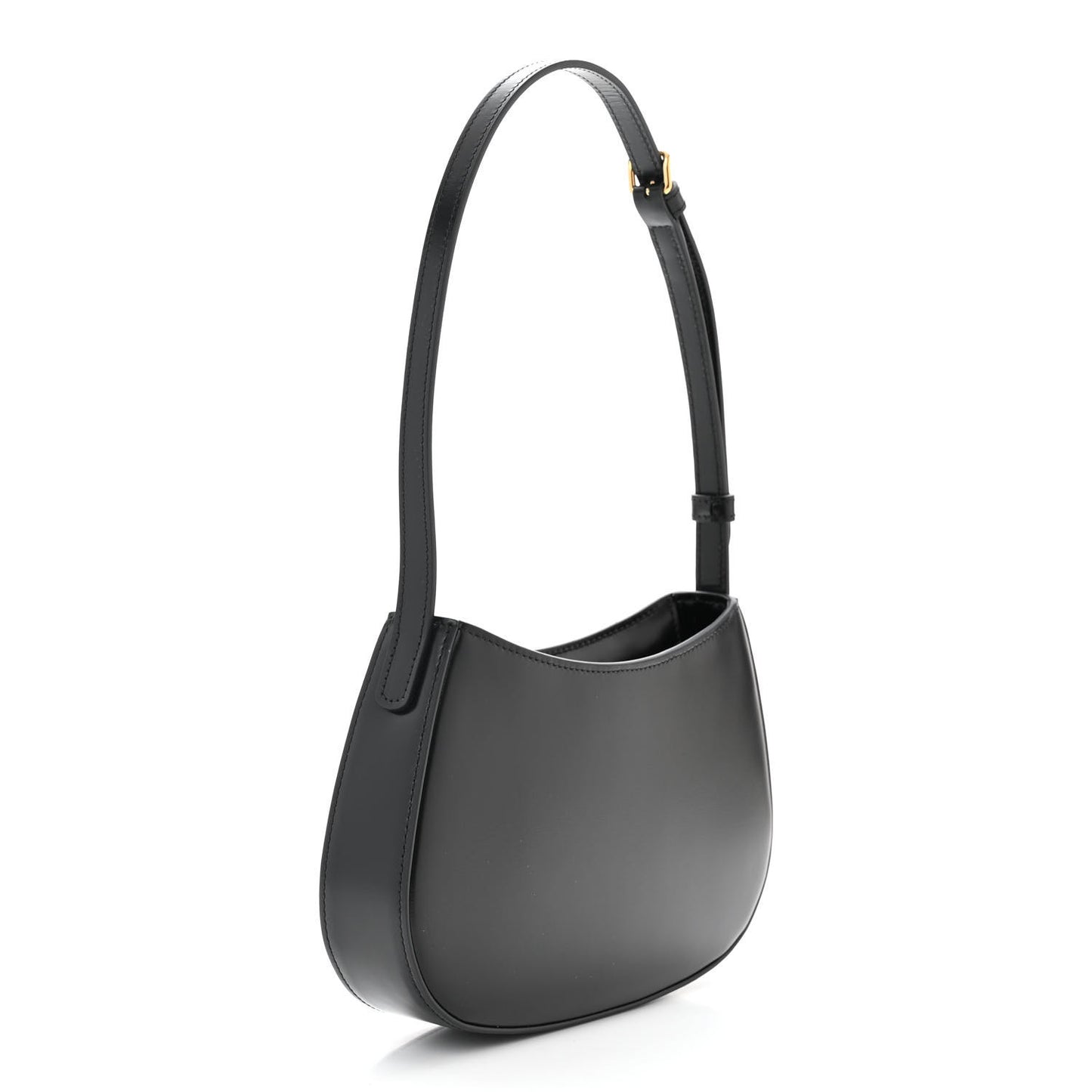 Shiny Calfskin Medium Tilly Triomphe Shoulder Bag Black