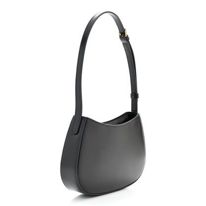 Celine Shiny Calfskin Medium Tilly Triomphe Shoulder Bag Black 3 of 9