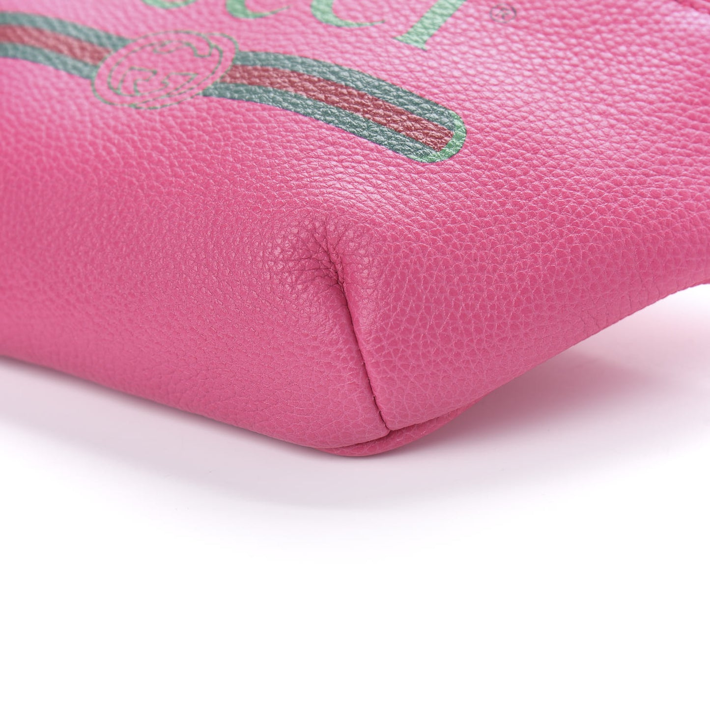 Grained Calfskin Small Logo Belt Bag Box Pink Green