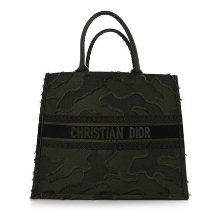 Christian Dior Canvas Embroidered Camouflage Large Book Tote Green 1 of 9